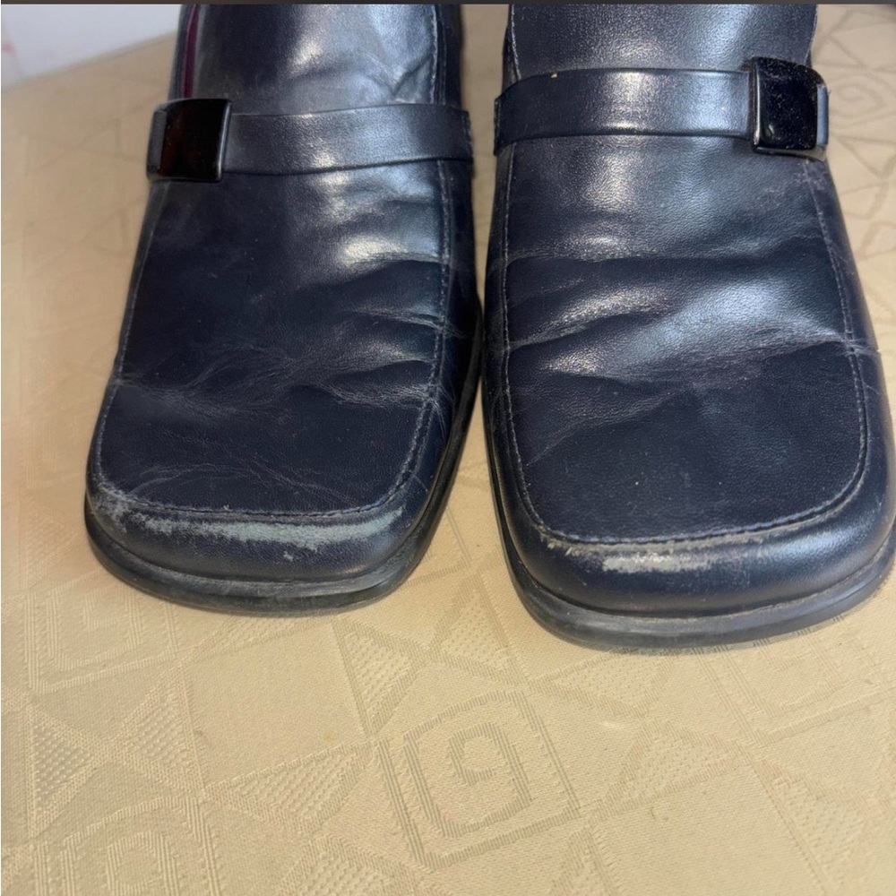 Nine West Black Leather Block Heel Loafers - Picture 5 of 5